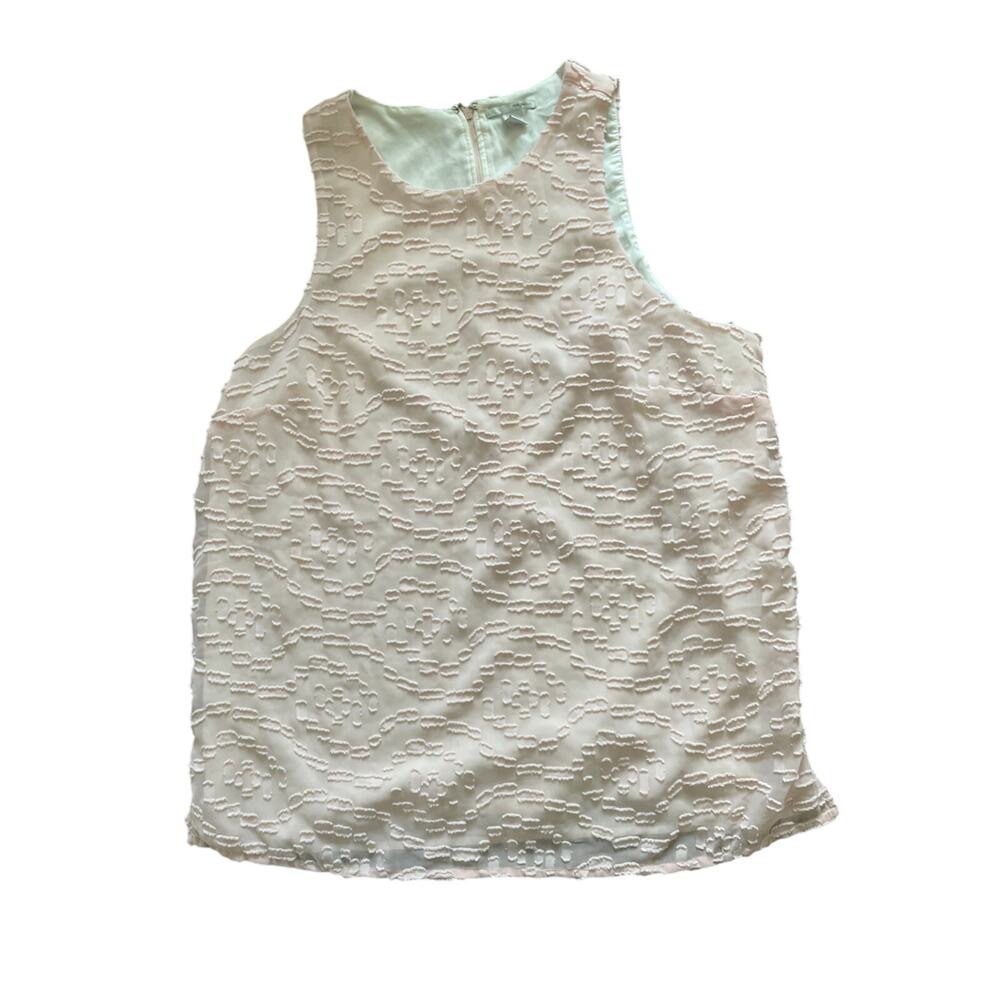HALOGEN, SIZE M, PINK SLEEVELESS TOP WITH ZIPPER BACK